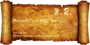 Mocsári Réka névjegykártya