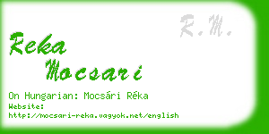 reka mocsari business card
