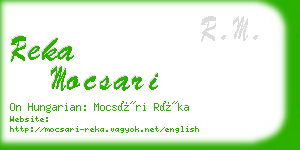 reka mocsari business card